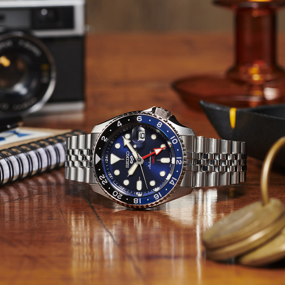 Seiko 5 Sports GMT - "Batman" - SBSC003 (New)