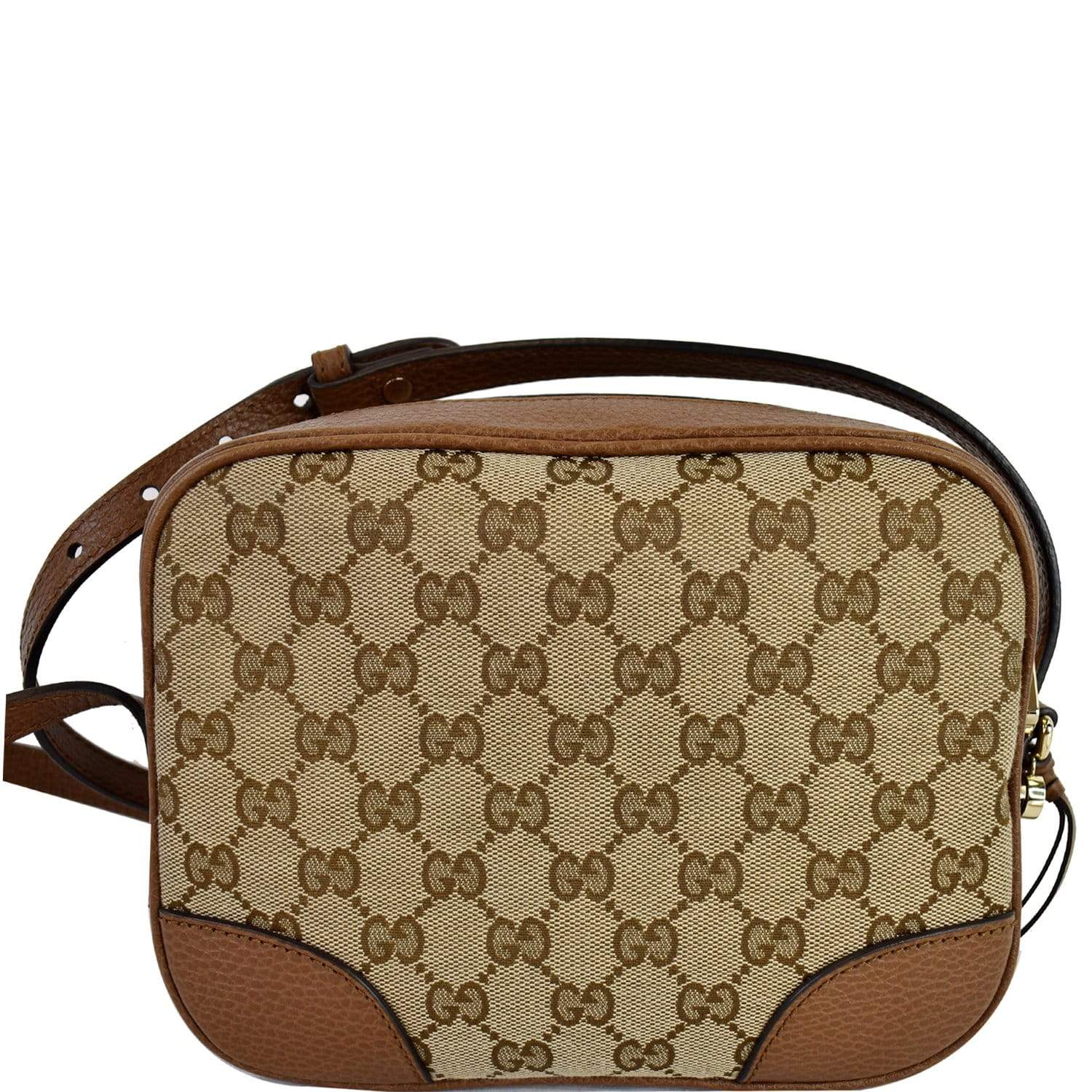 Gucci GG Canvas & Leather Shoulder Bag Beige (Pre-Owned)