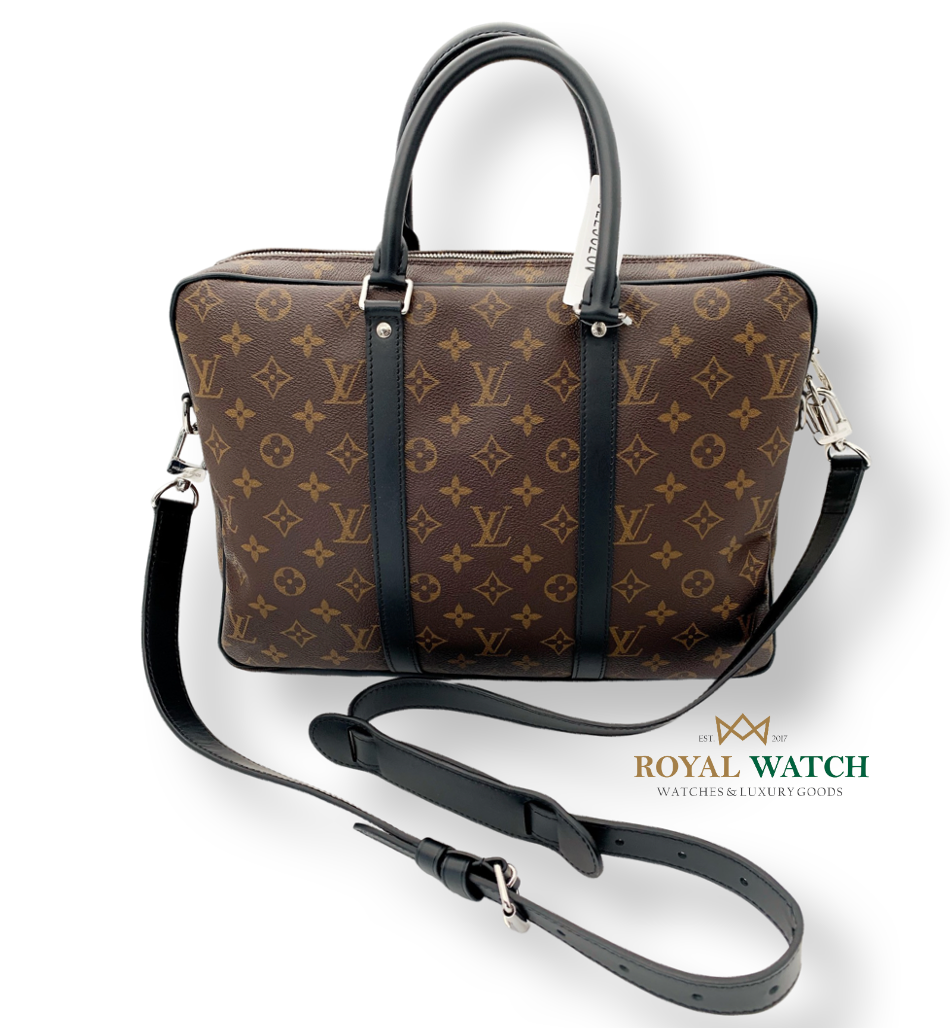 Louis Vuitton Monogram Macassar Porte-Documents Voyage PM (Pre-Owned)