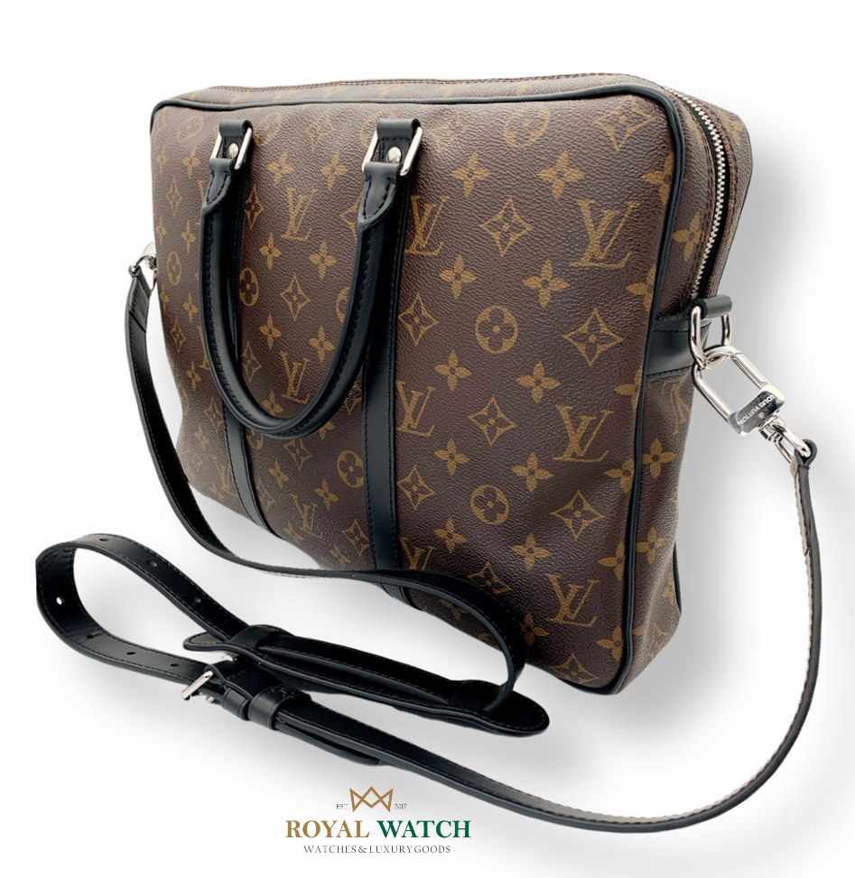 Louis Vuitton Monogram Macassar Porte-Documents Voyage PM (Pre-Owned)