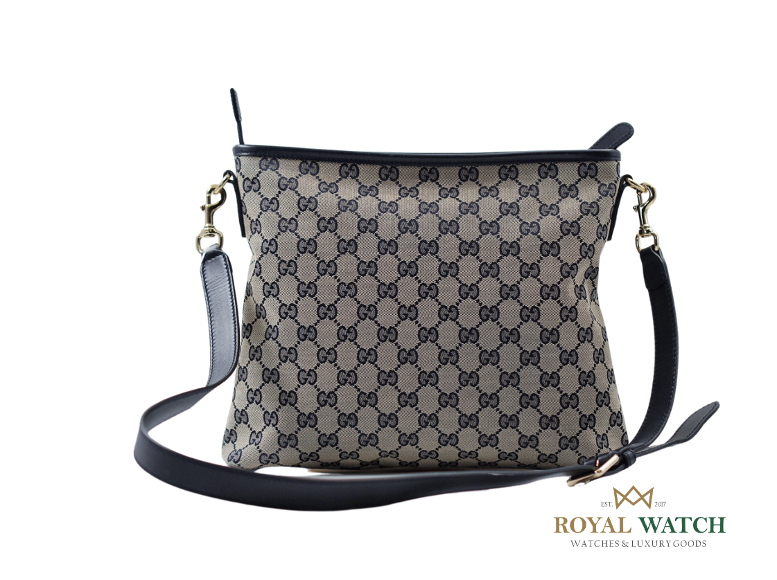 Gucci GG Canvas Shoulder Bag Navy Blue (Pre-Owned)