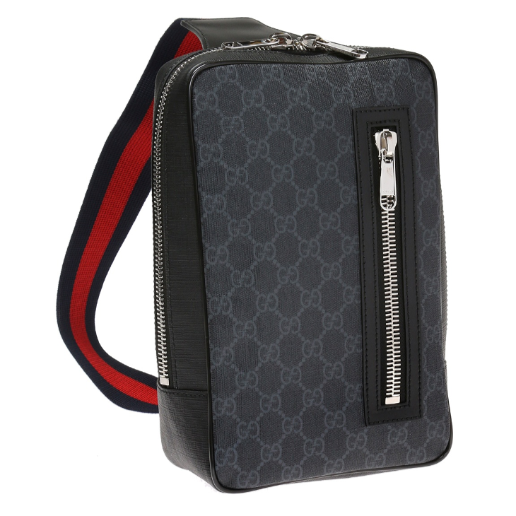 Gucci Black Belt Bag in GG Supreme Pre Owned