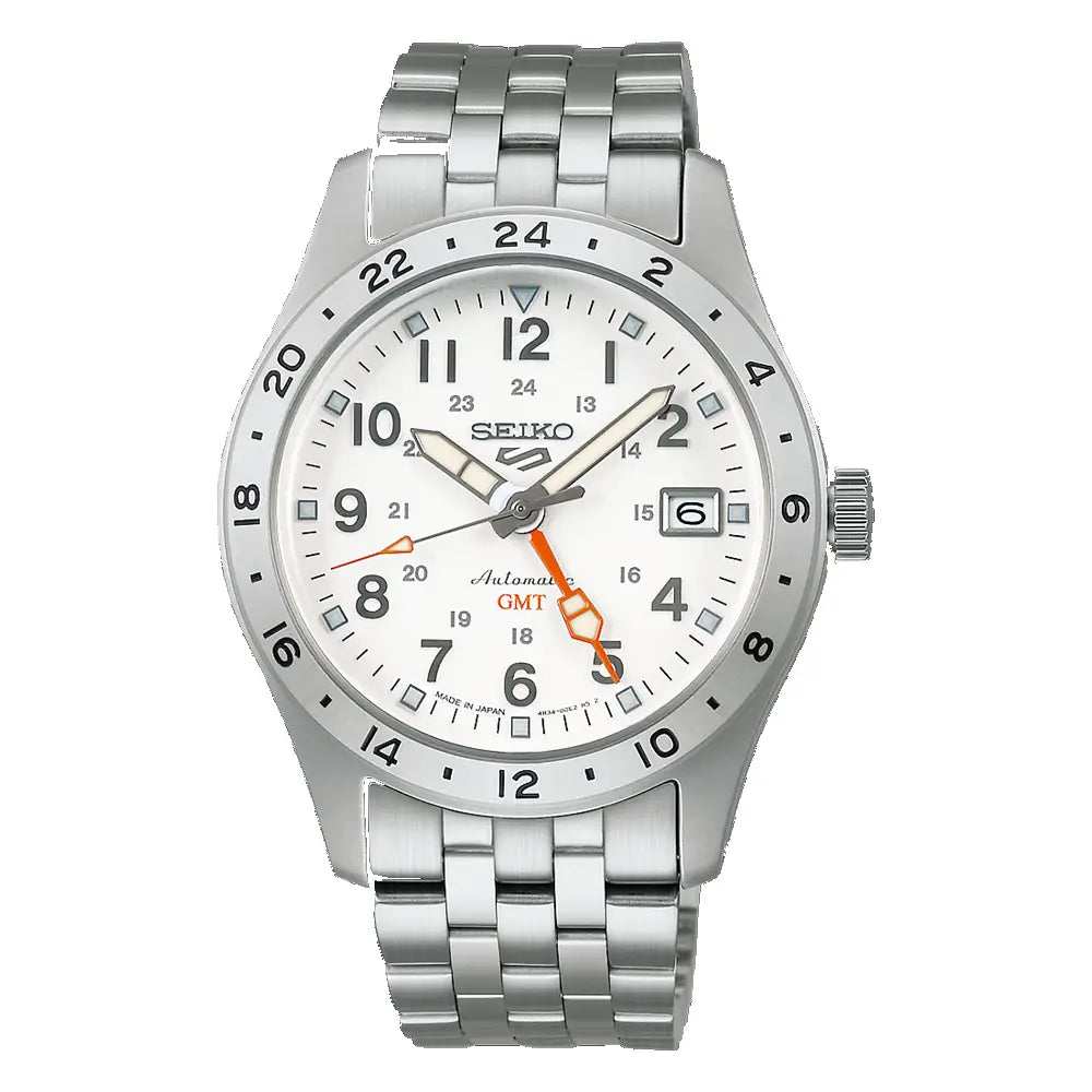 Seiko 5 Sports White Polar Explorer Field GMT  -  SBSC009 (New)