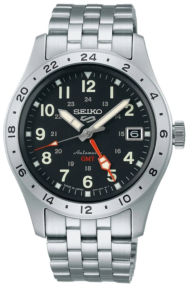 Seiko 5 Sports Black Polar Explorer Field GMT -  SBSC011 (New)