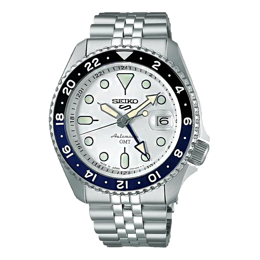 Seiko 5 Sports GMT - "White Batman" -  SBSC17 (New)