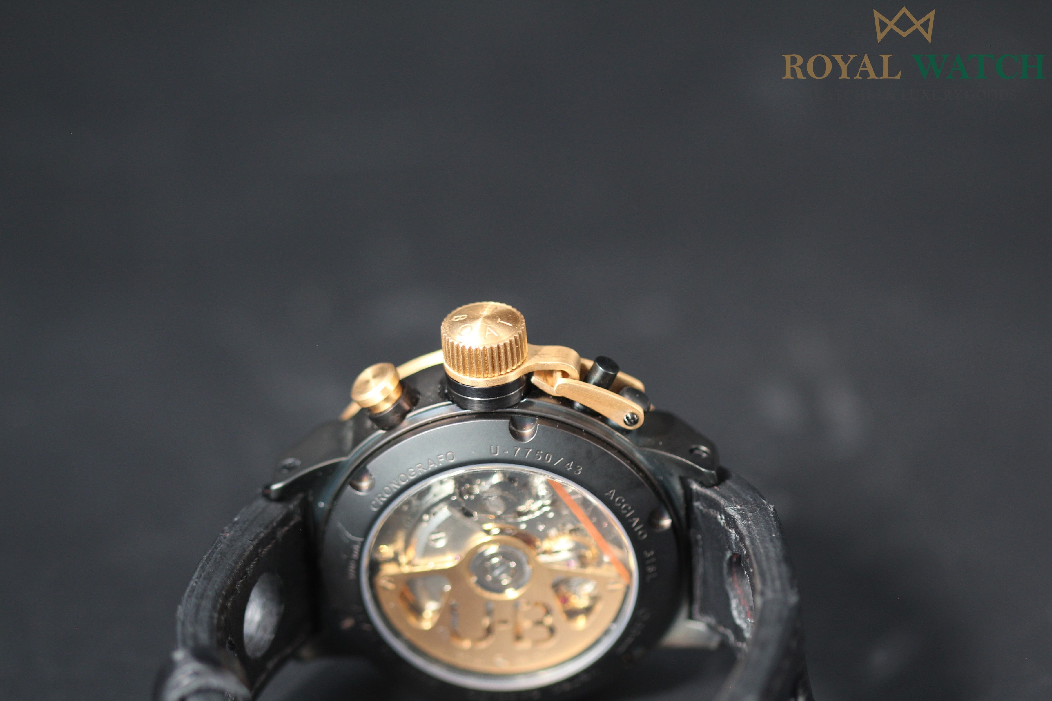 U-Boat Flightdeck 18k Gold Bezel - U-7750/43 (Pre-Owned)