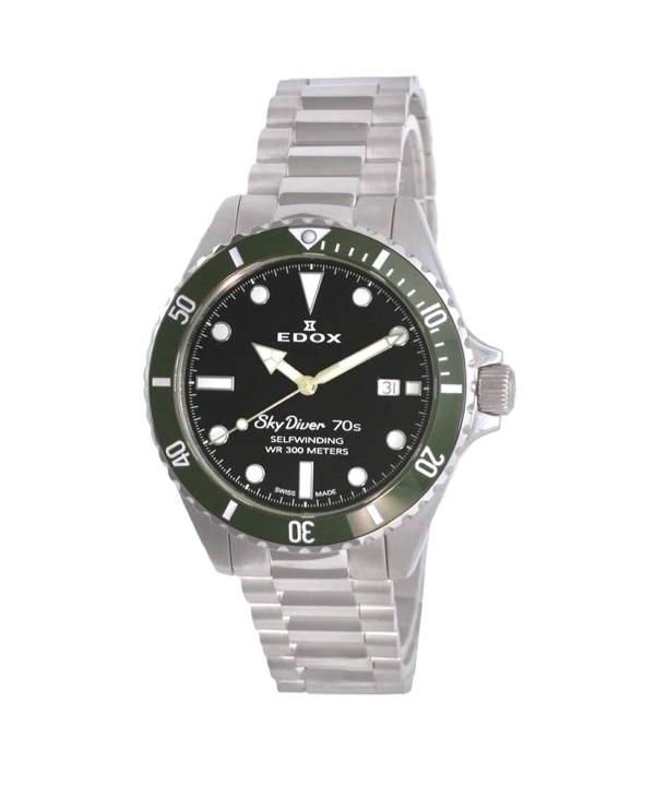 Edox Skydiver 70s Black Dial Automatic Divers 80115 3VM NN (Pre-Owned)
