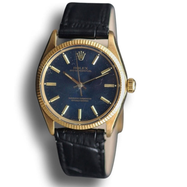 Rolex Oyster Perpetual Blue Dial 14ct Gold Ref : 1005 (Pre-Owned)