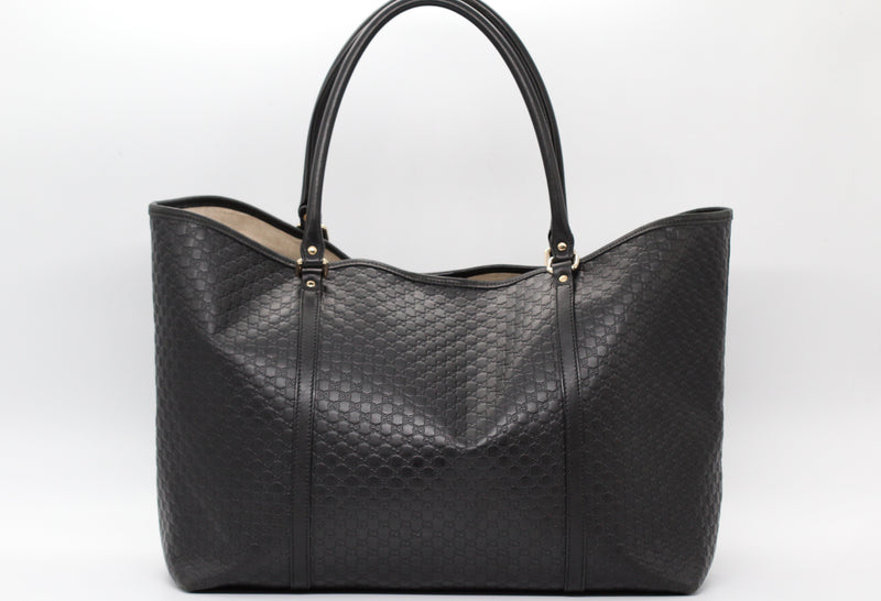 Gucci Micro Guccissima Leather Tote bag Black (Pre-Owned)