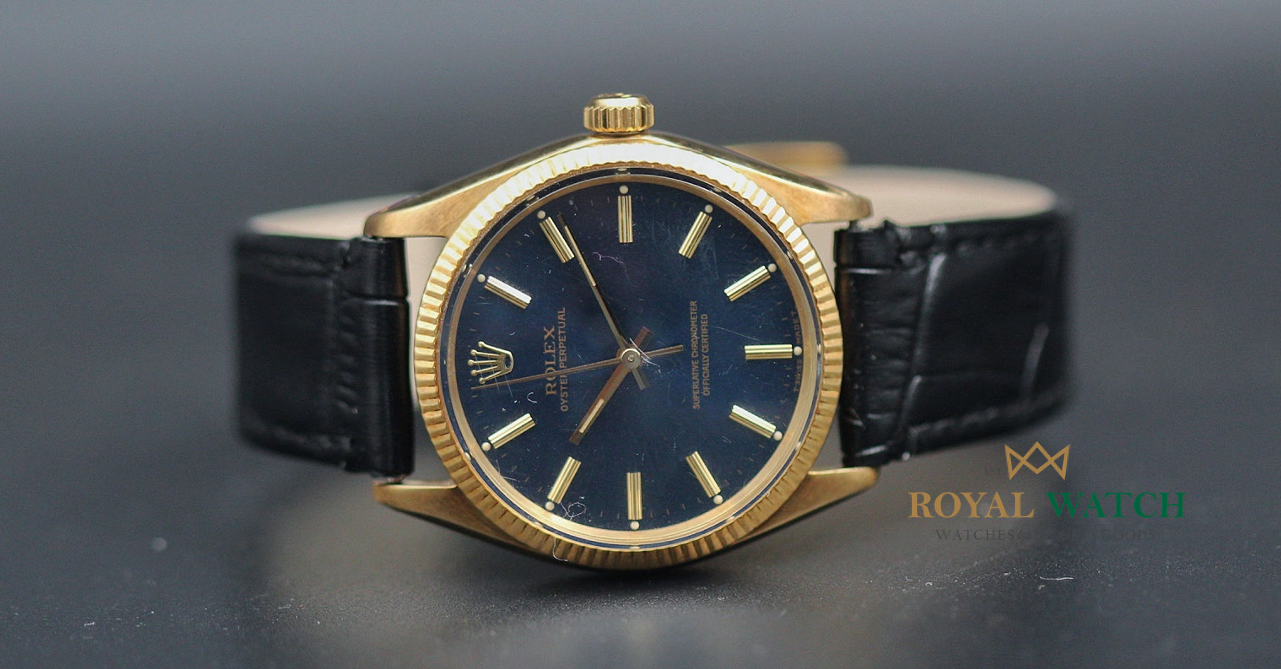 Rolex Oyster Perpetual Blue Dial 14ct Gold Ref : 1005 (Pre-Owned)