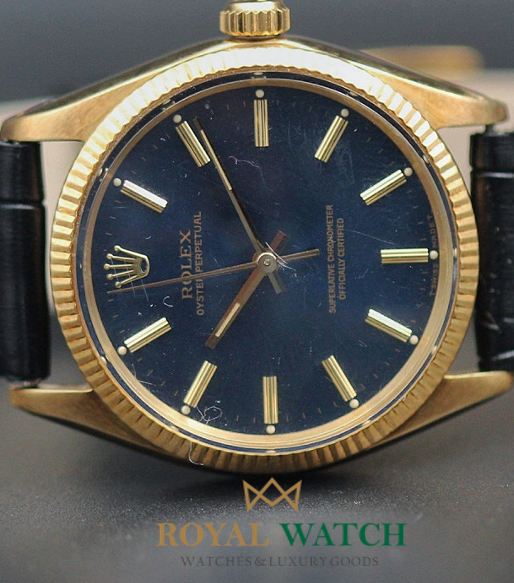 Rolex Oyster Perpetual Blue Dial 14ct Gold Ref : 1005 (Pre-Owned)