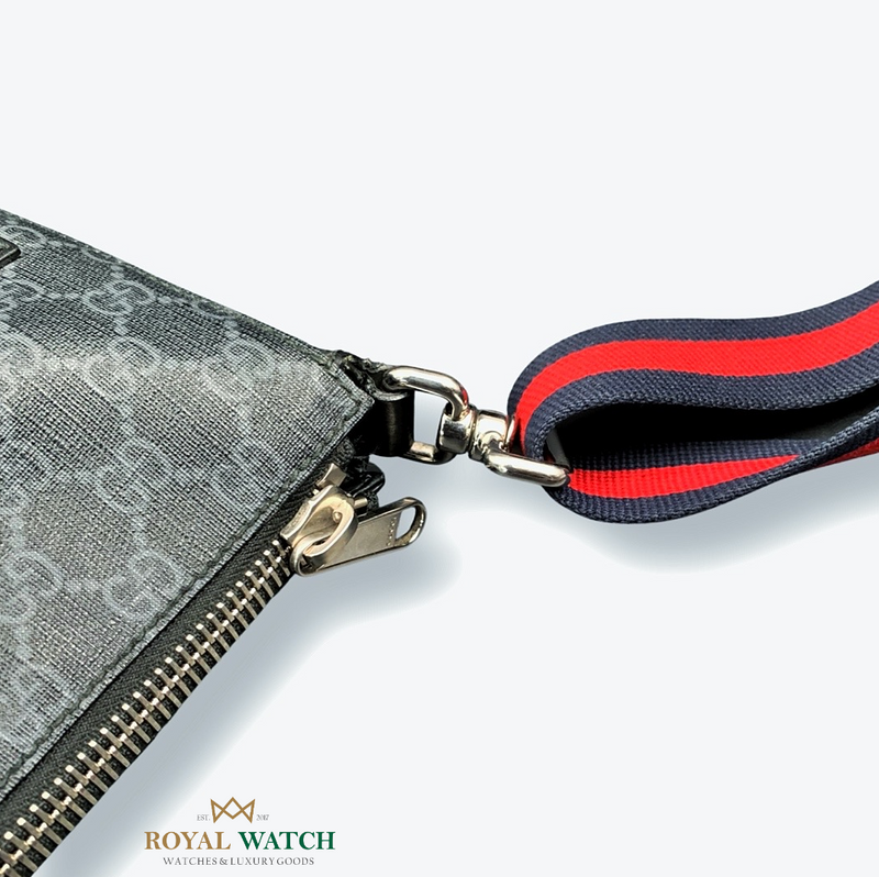 Gucci GG Supreme Square Black Messenger Bag Pre Owned Royal Watch