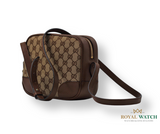 Gucci GG Canvas & Leather Shoulder Bag Beige (Pre-Owned)