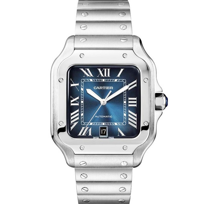 Cartier Santos 100 Large Blue (Pre-Owned)